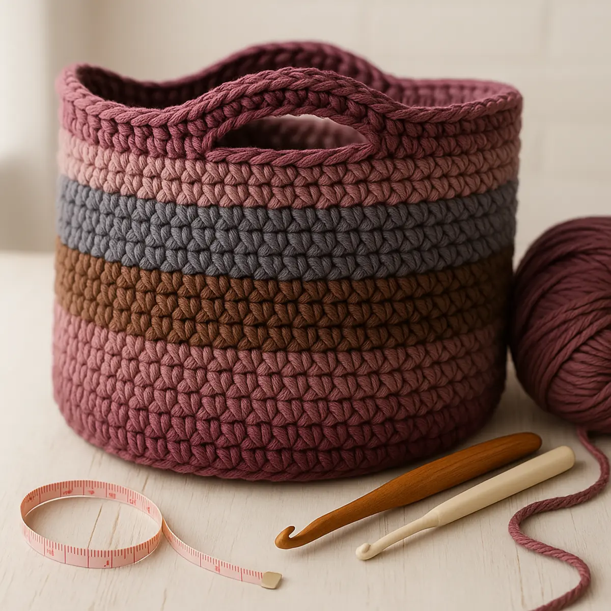 crochet basket tote description