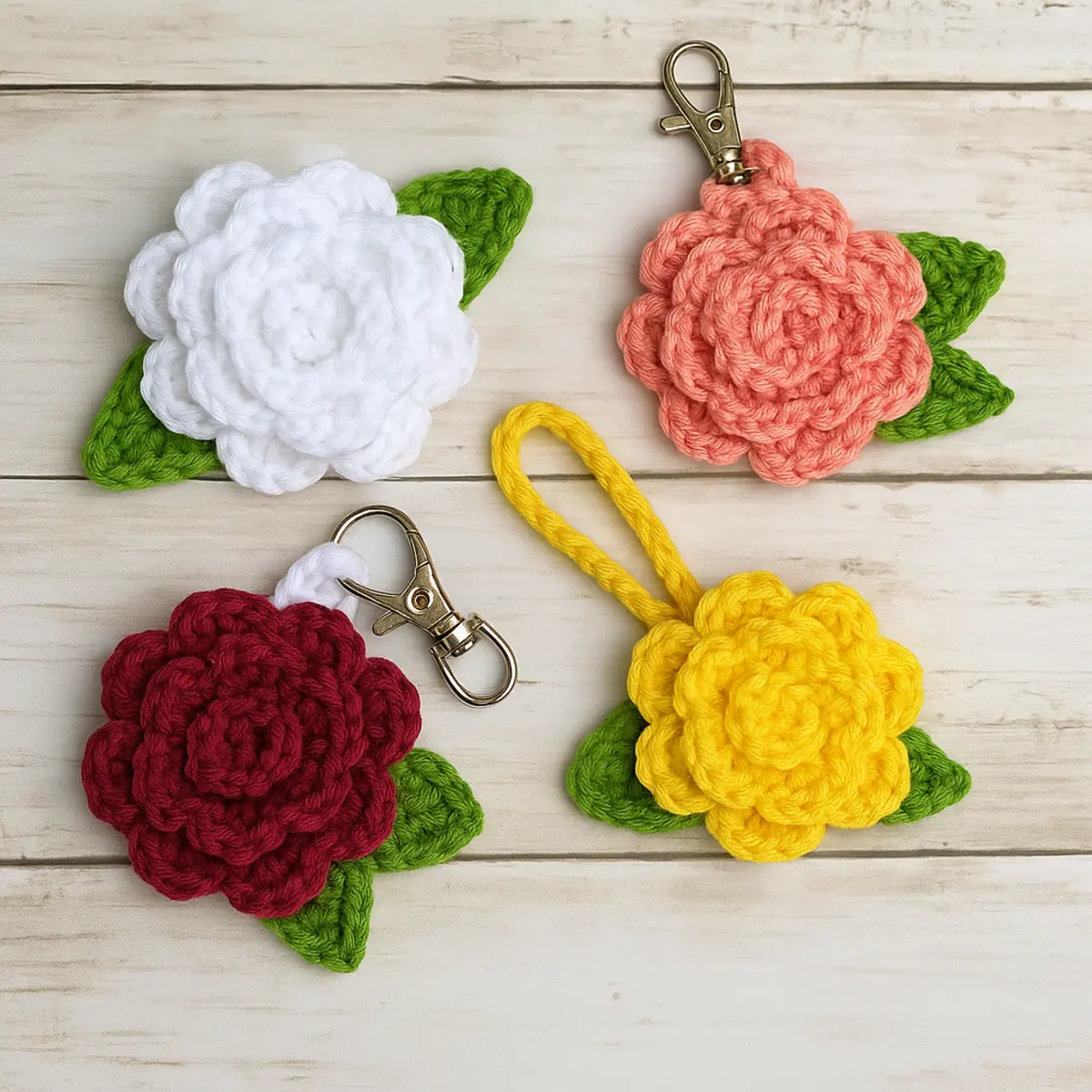 Crochet Flower Keychain