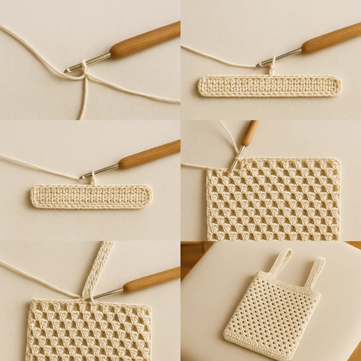 crochet market tote tutorial image