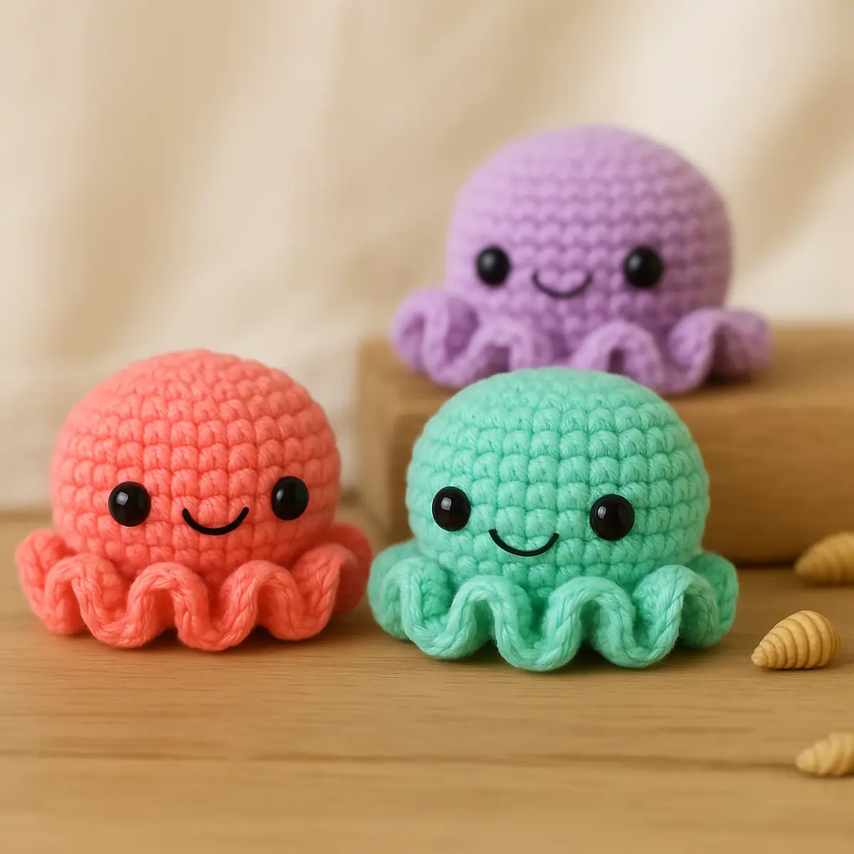 conclusion image for crochet octopus keychain