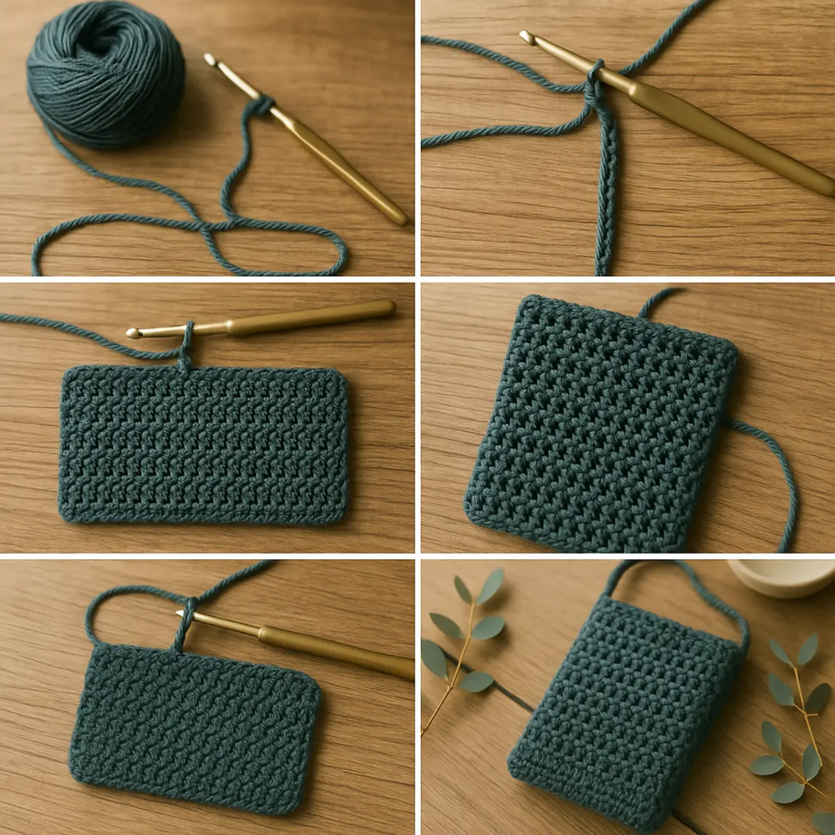 step-by-step crochet phone bag instructions