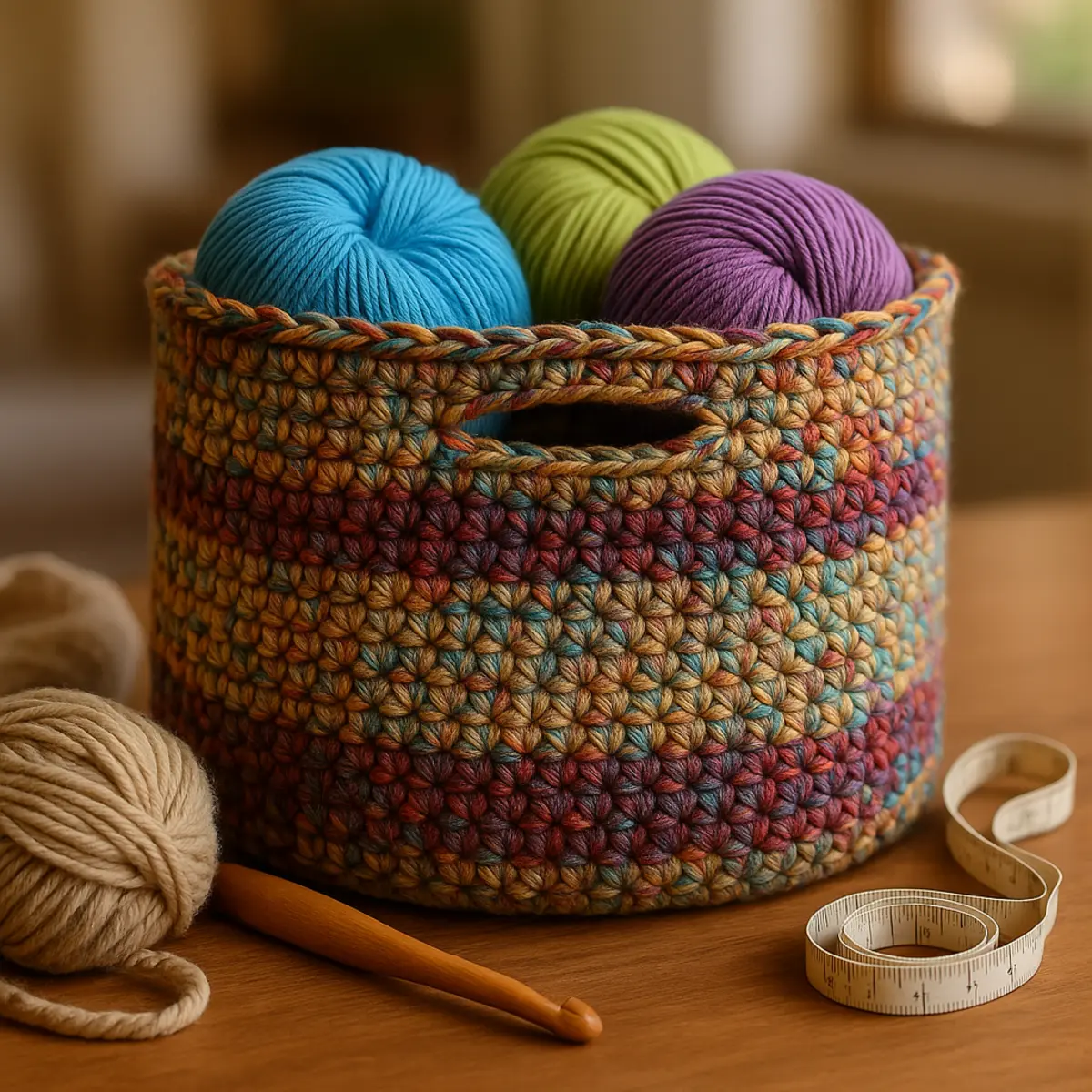 crochet storage basket