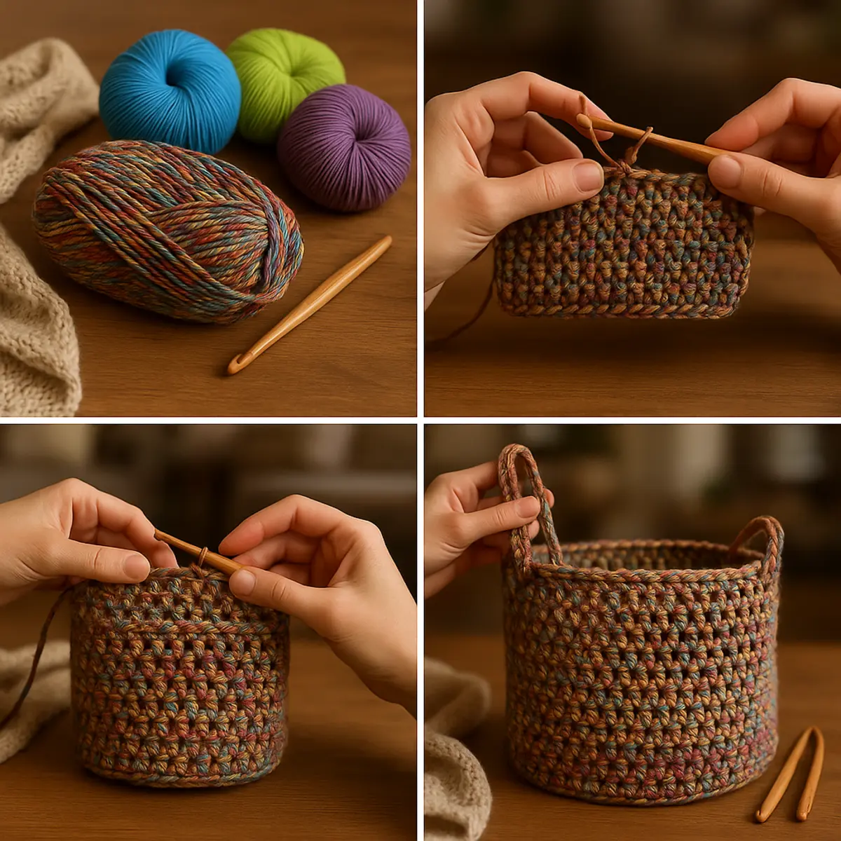 crochet storage basket step by step