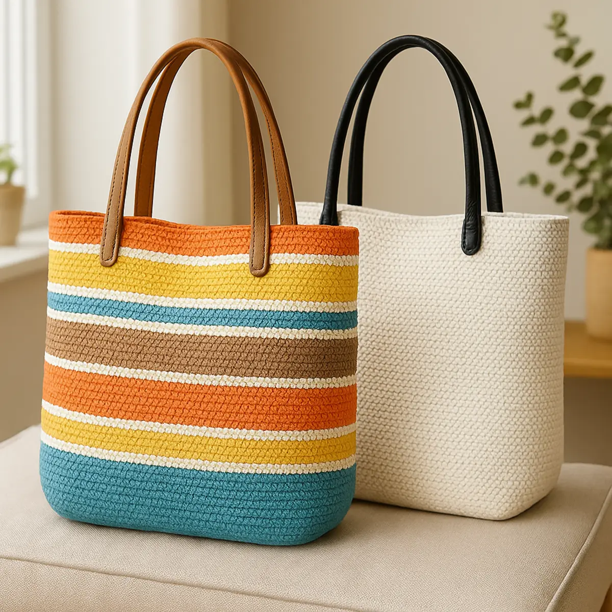 crochet straw tote bag pattern conclusion image