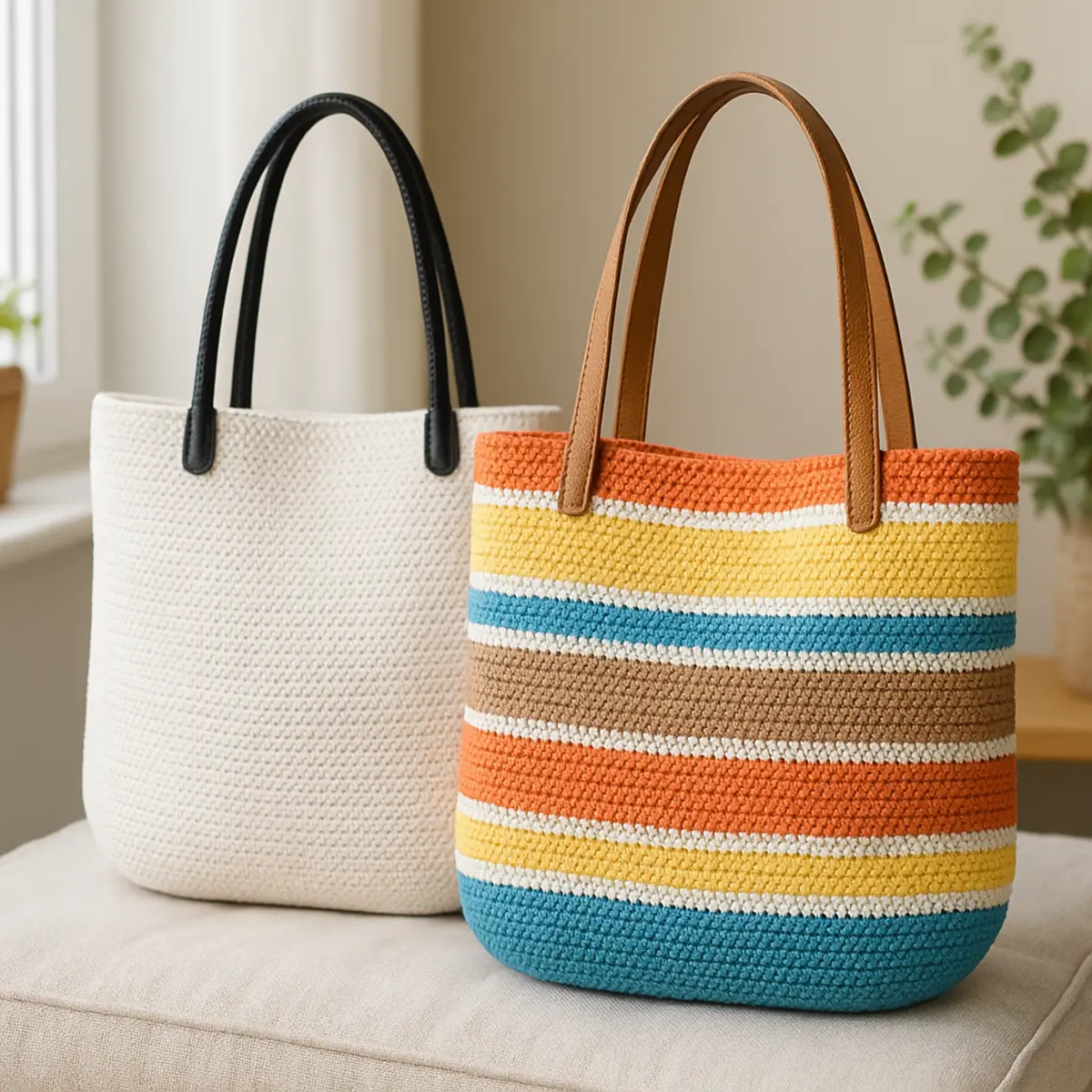 Crochet Straw Tote Bag Pattern