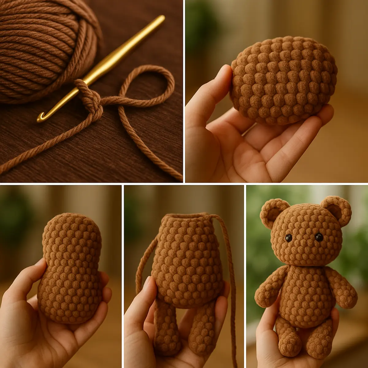 crochet plush bear step by step image description