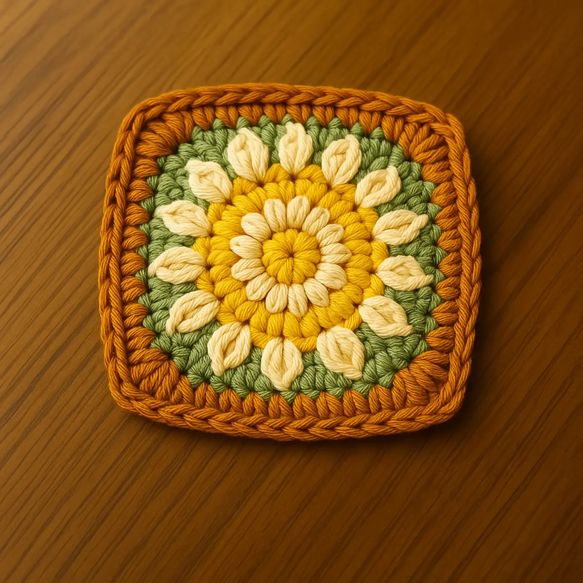 daisy flower granny square conclusion image