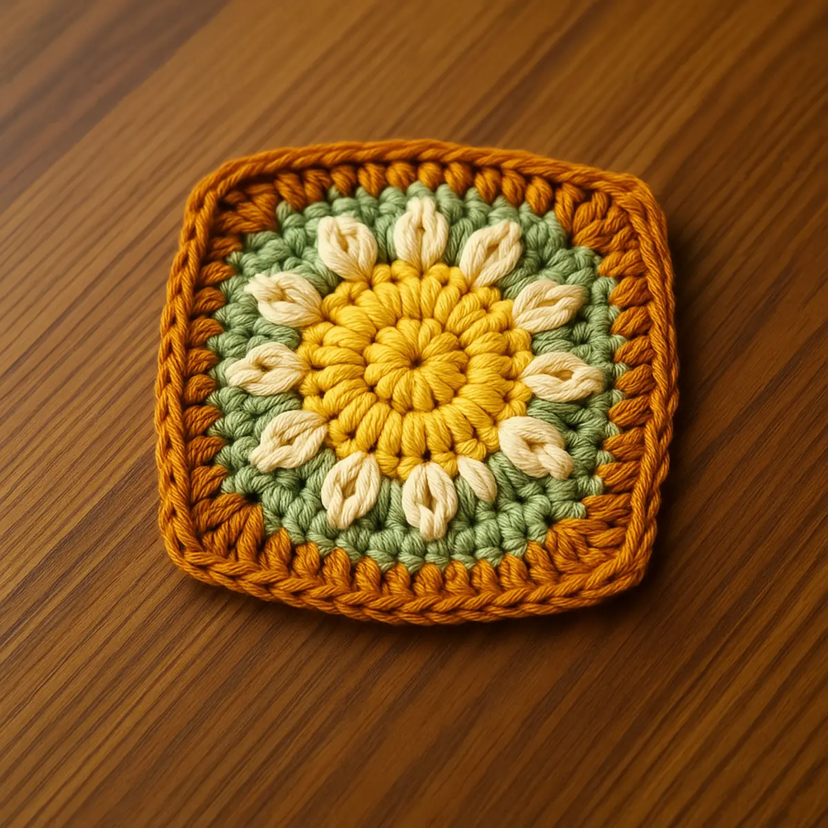 Daisy Flower Granny Square — Free Pattern (Easy Clusters)