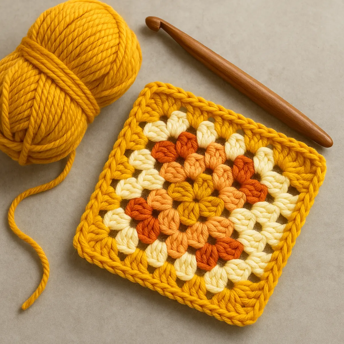 easy crochet granny square pattern description