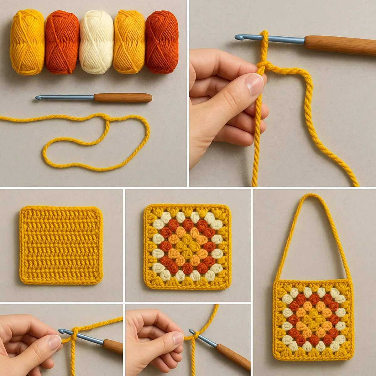 easy crochet granny square pattern step-by-step