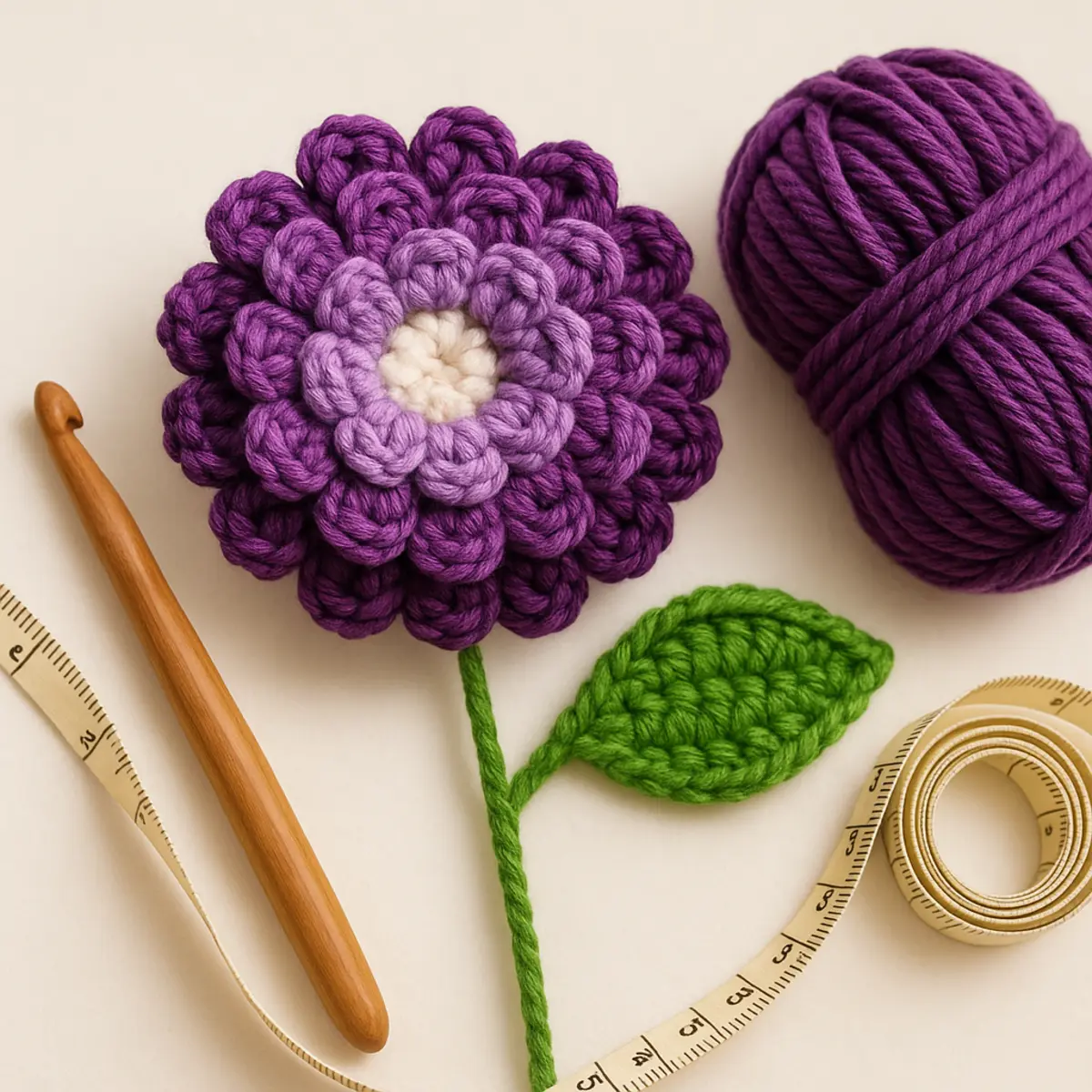 free crochet dahlia flower pattern description