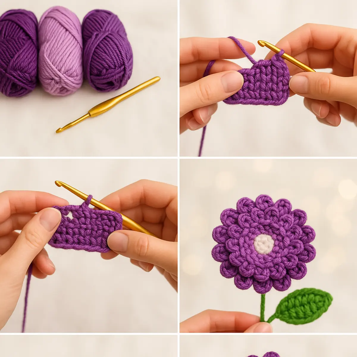 free crochet dahlia flower pattern description