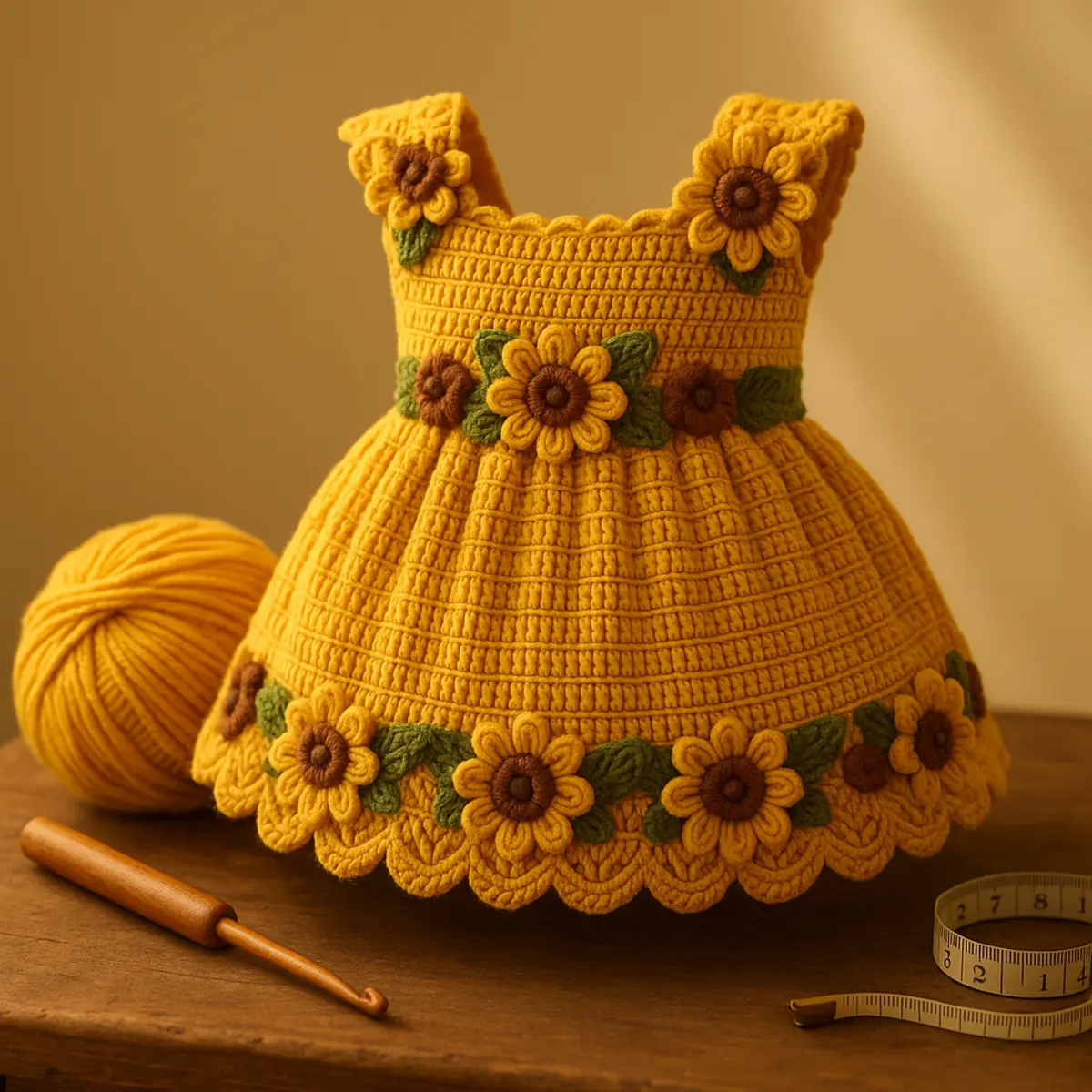 sunflower summer baby dress description