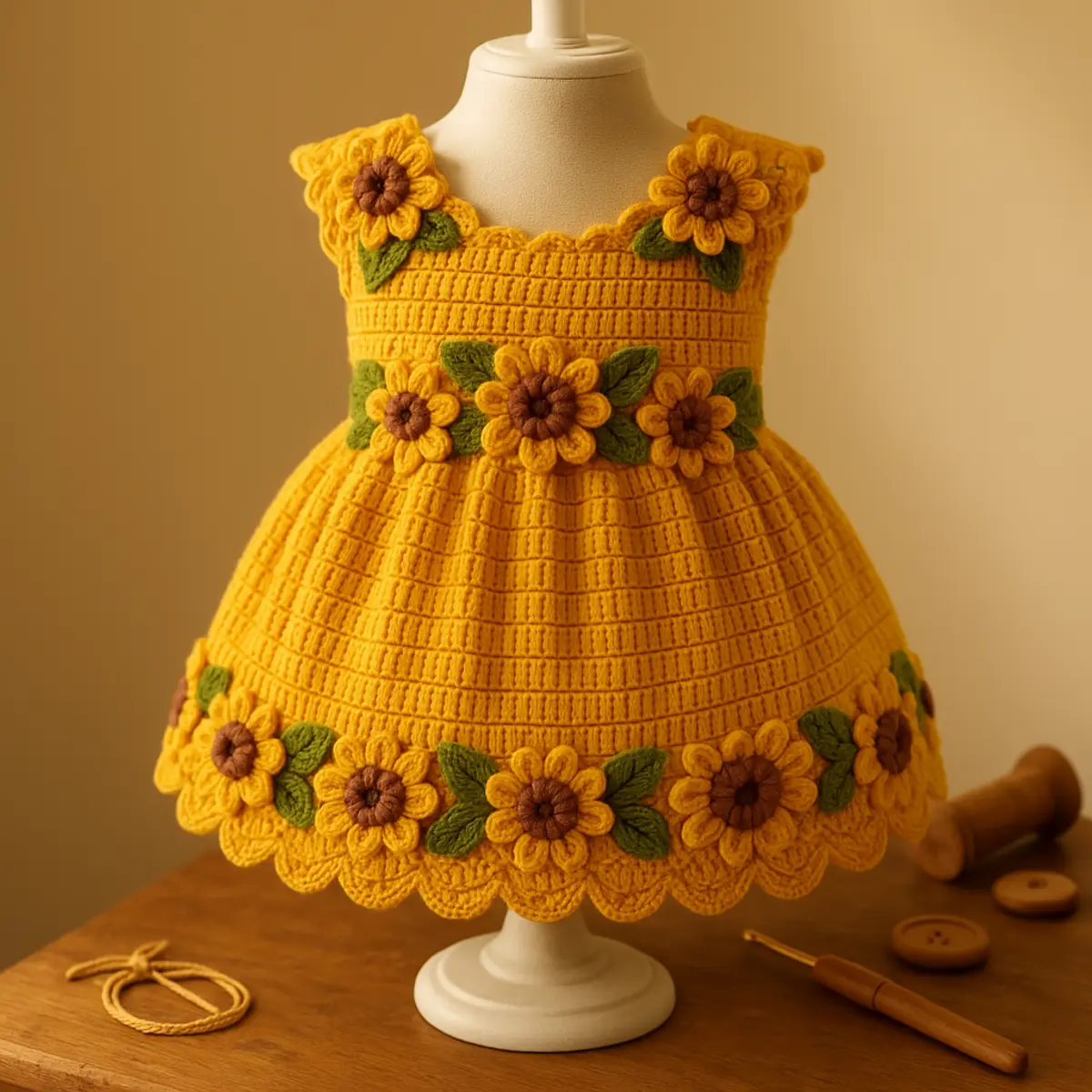 final sunflower summer baby dress design