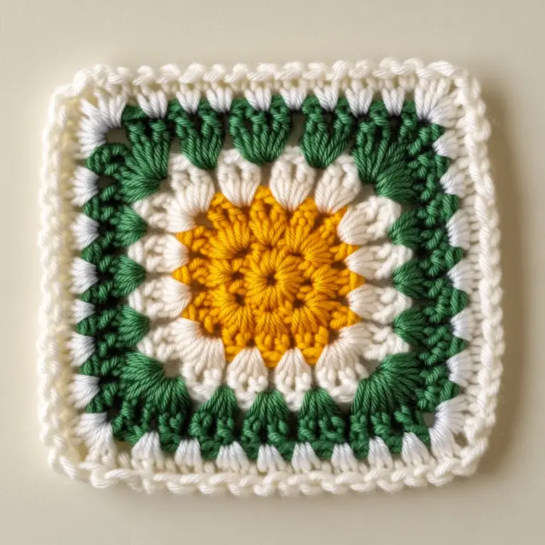 Cheerful Daisy Granny Square for Cozy Spring Projects