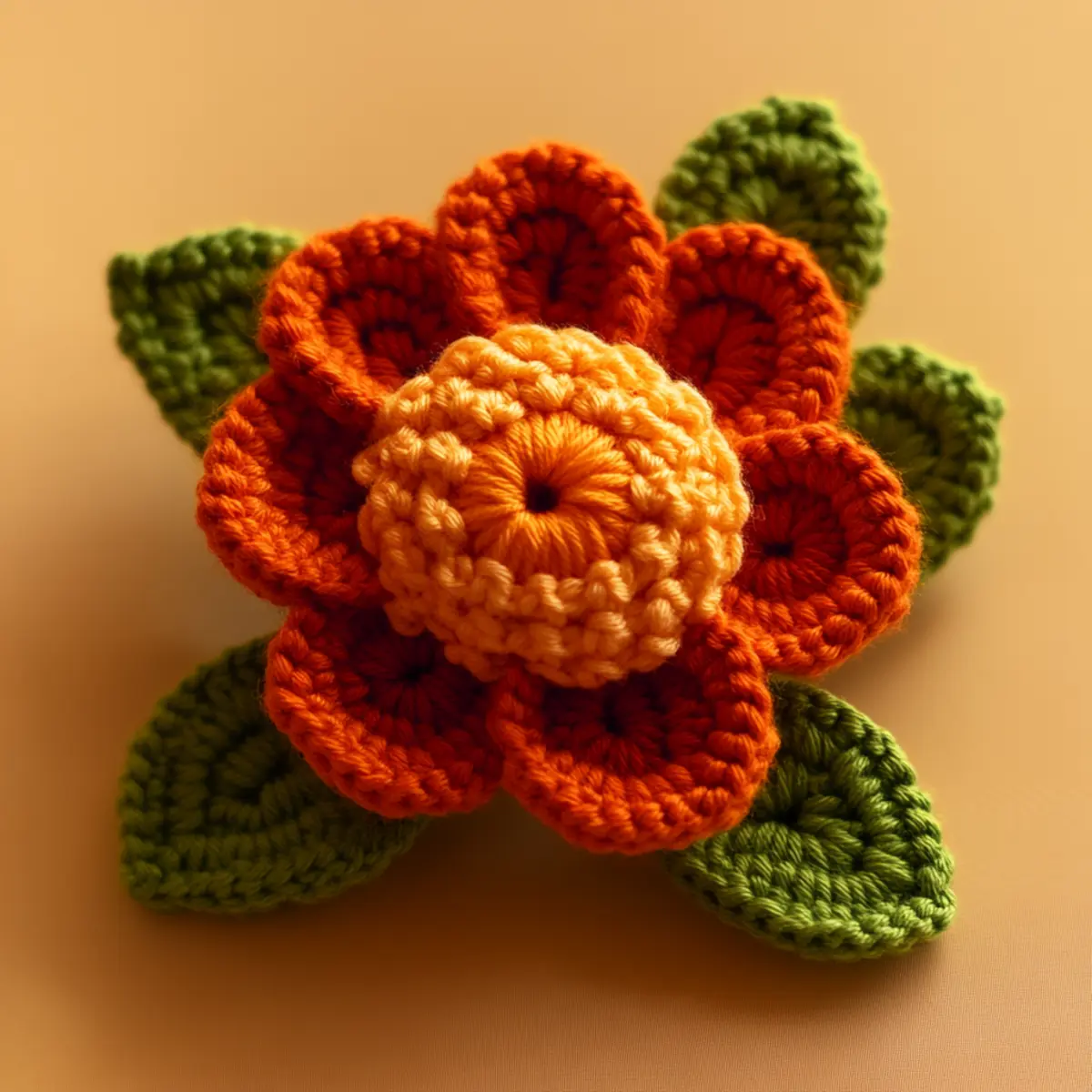 crochet marigold flower