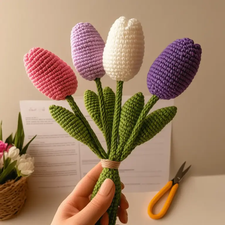 Charming Crochet Tulip Pattern for Spring Delights