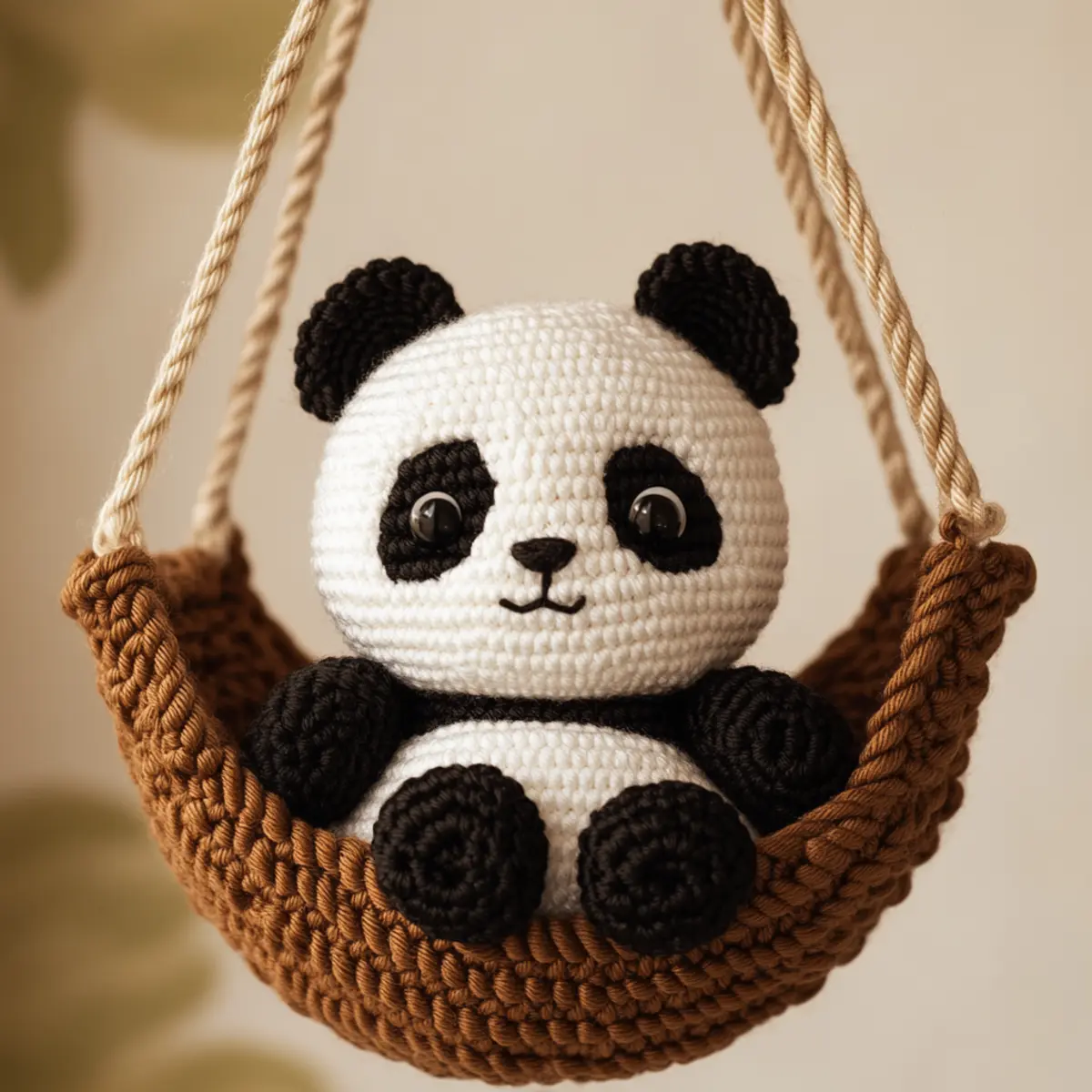 crochet panda hanging
