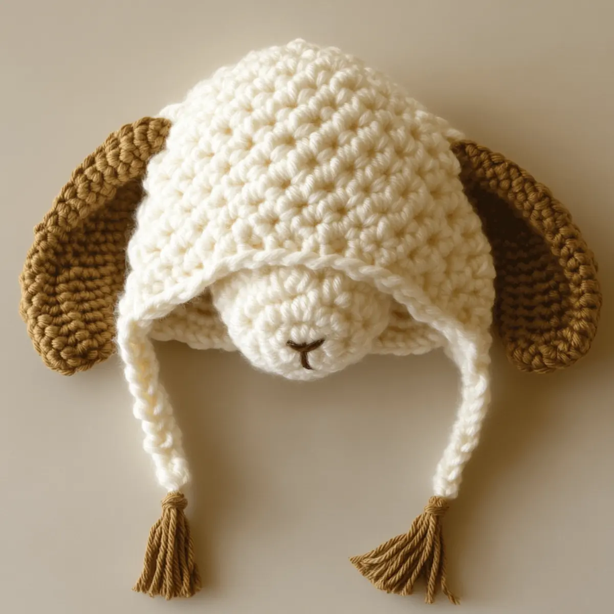 crochet sheep hat