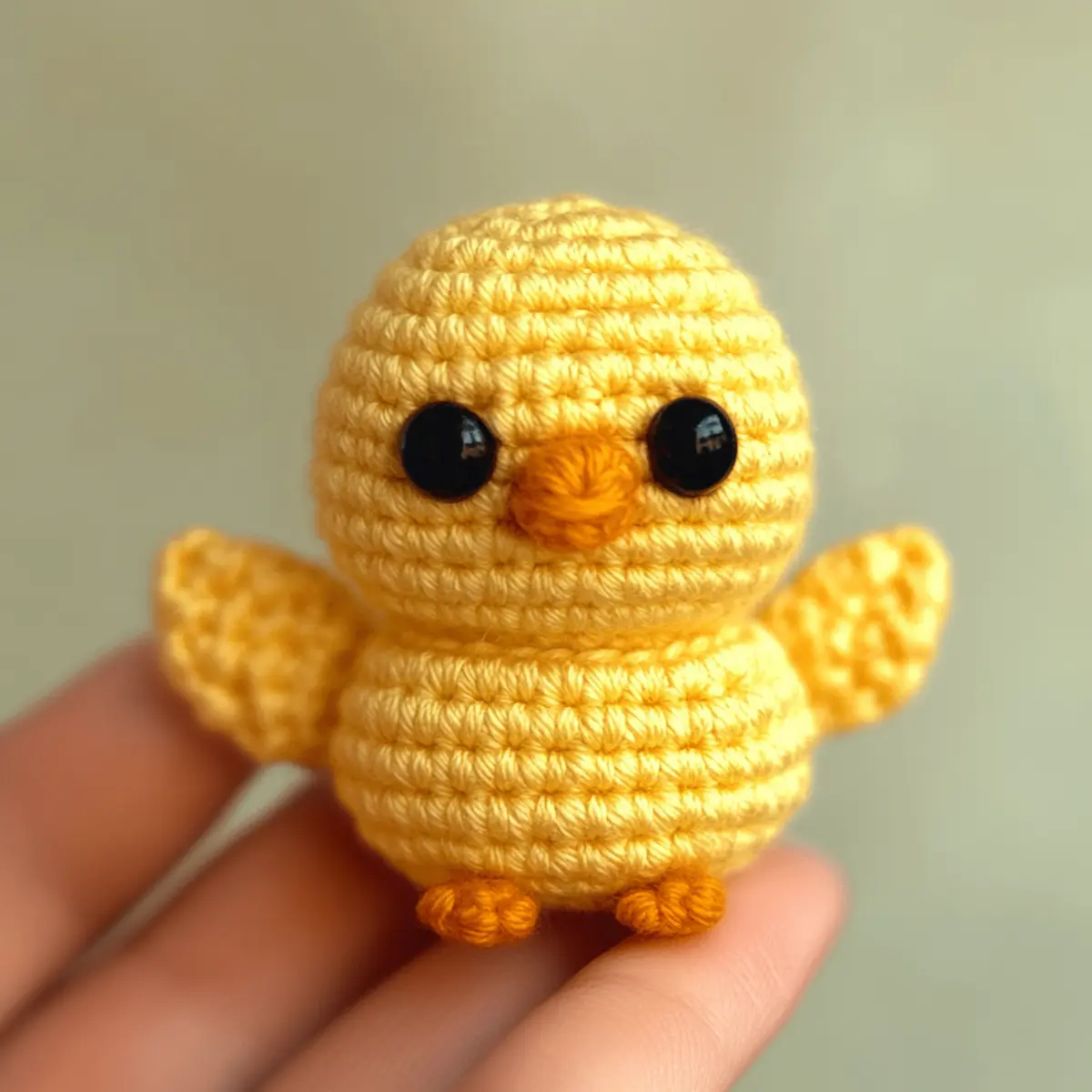 mini crochet chicken