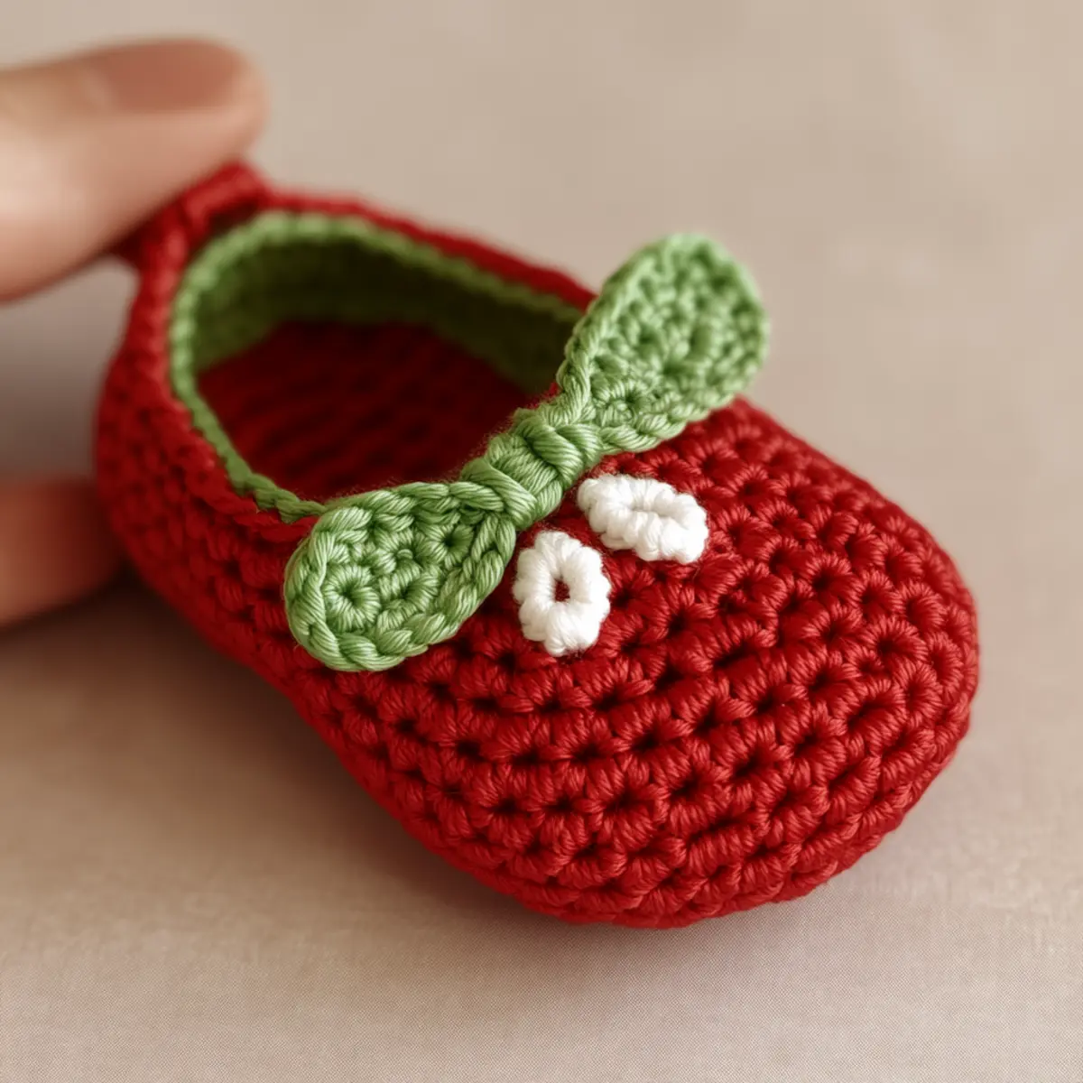 strawberry baby booties