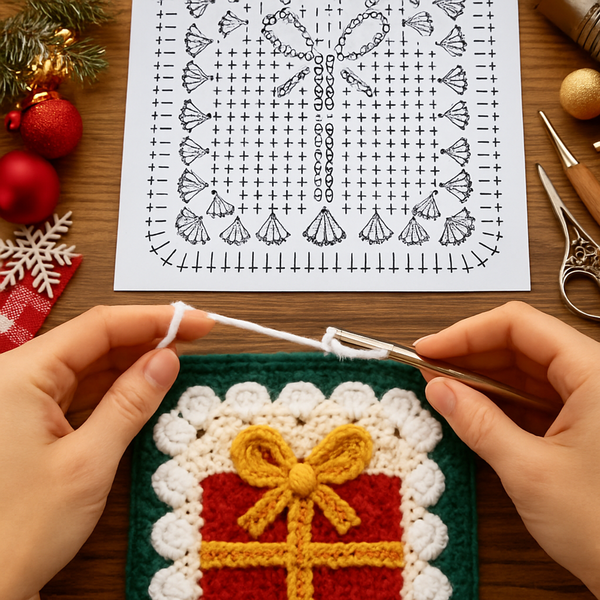 Cozy Christmas Gift Granny Square: A Festive Crochet Delight