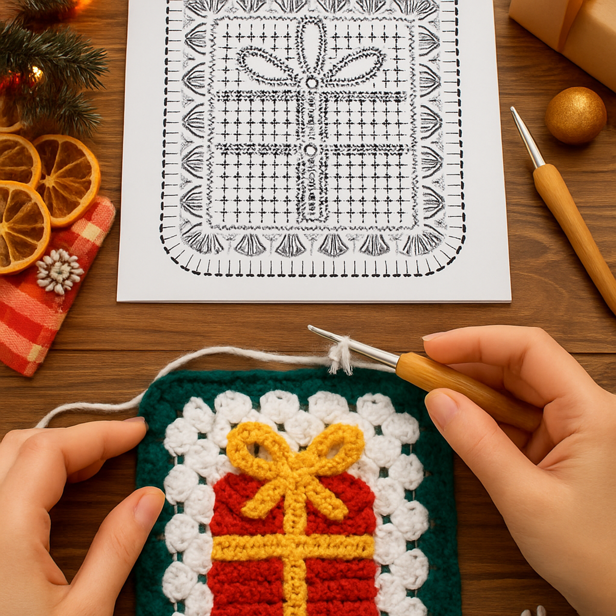 Cozy Christmas Gift Granny Square: A Festive Crochet Delight