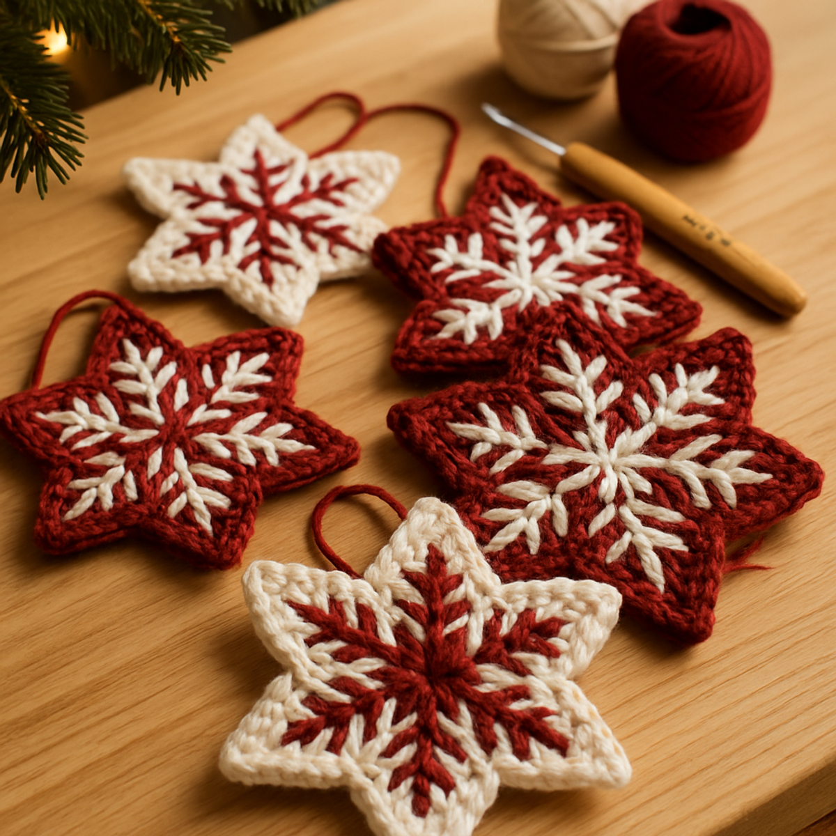 Cozy Christmas Snowflake Star Ornament: Quick Crochet Guide