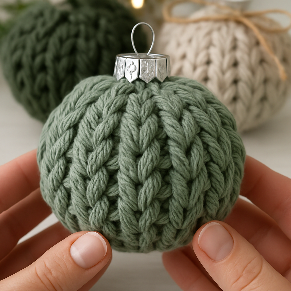 Cozy Chunky Ribbed Crochet Christmas Bauble Tutorial