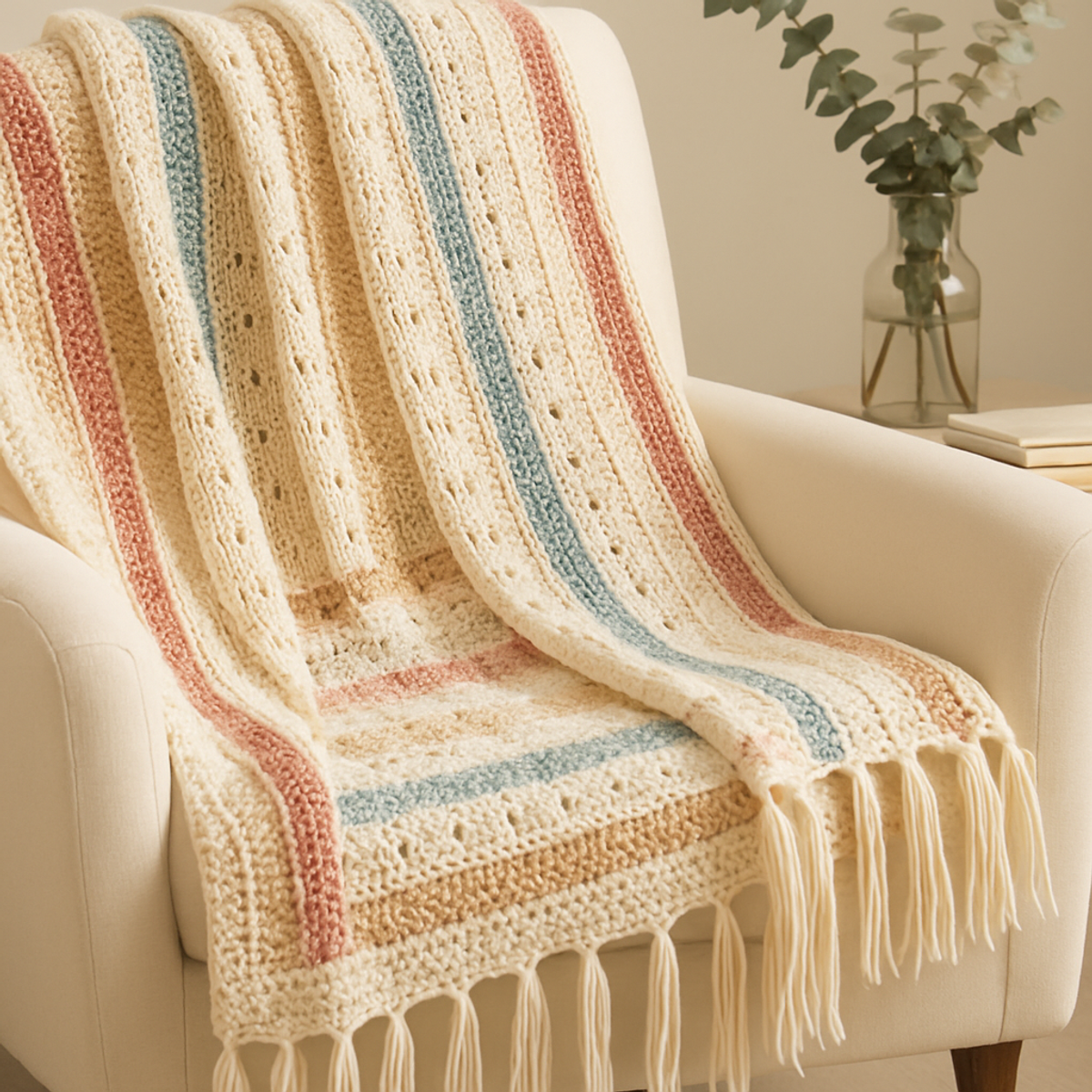 Cozy Striped Crochet Throw: A Warm & Aesthetic Delight