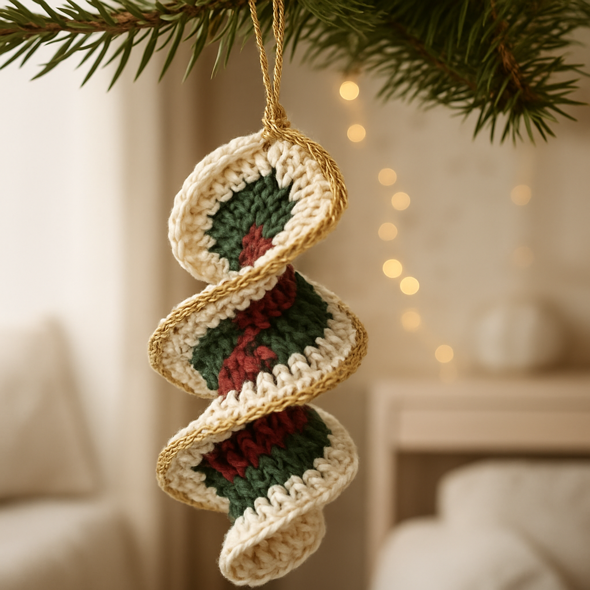 Cozy Crochet Christmas Dome with Cottage and Trees