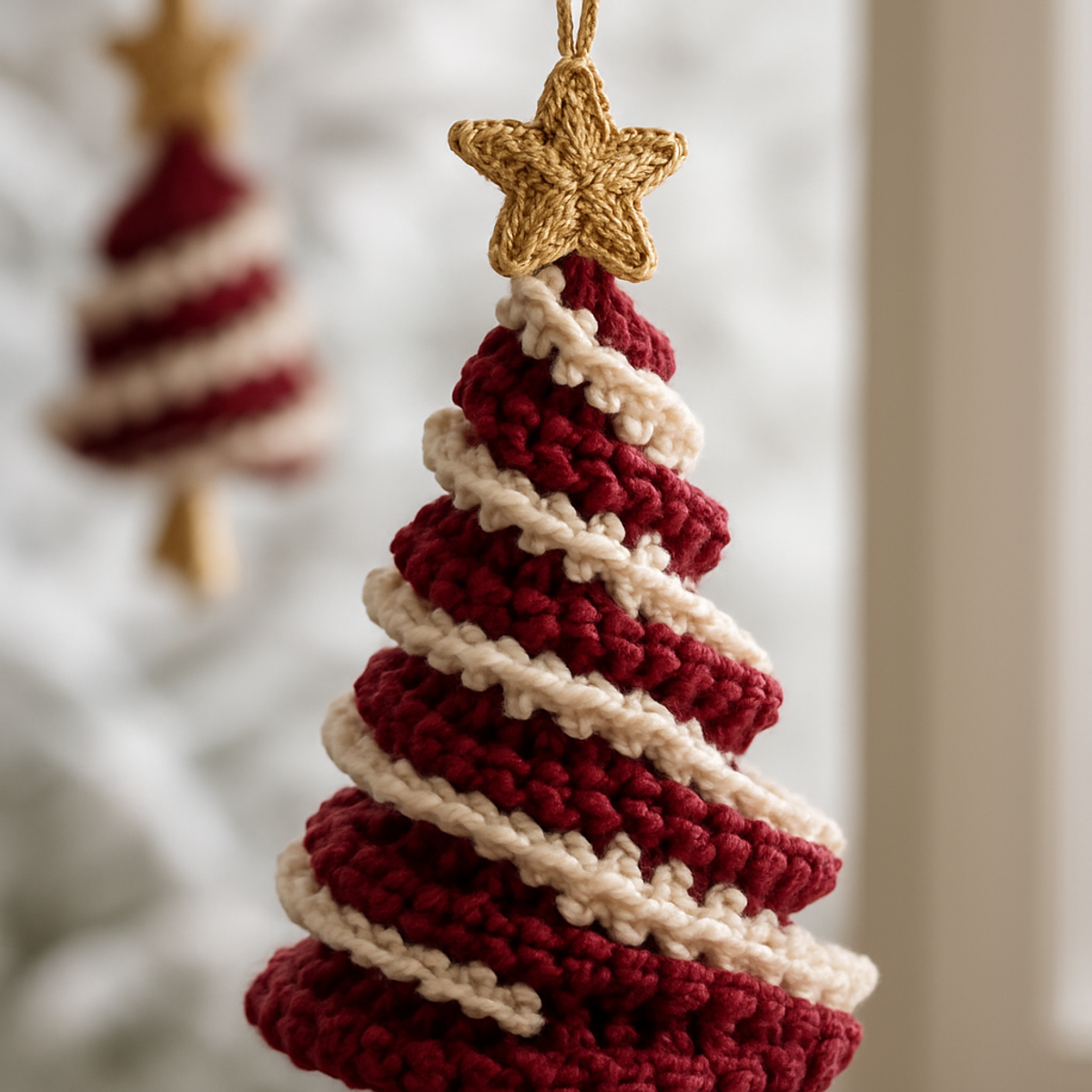 Cozy Crochet Christmas Spiral Tree Ornament Tutorial