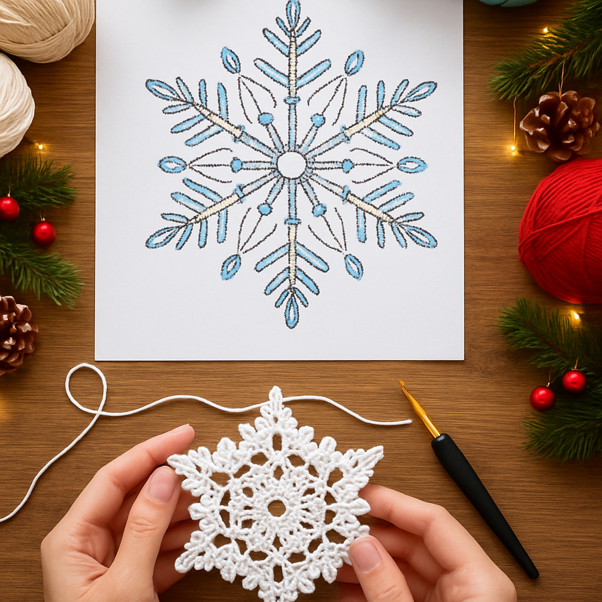 Delicate Crochet Snowflake Christmas Ornament for Cozy Decor