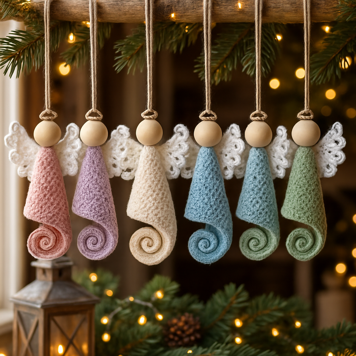 Charming Crochet Tiny Spiral Angel Ornaments for Cozy Decor