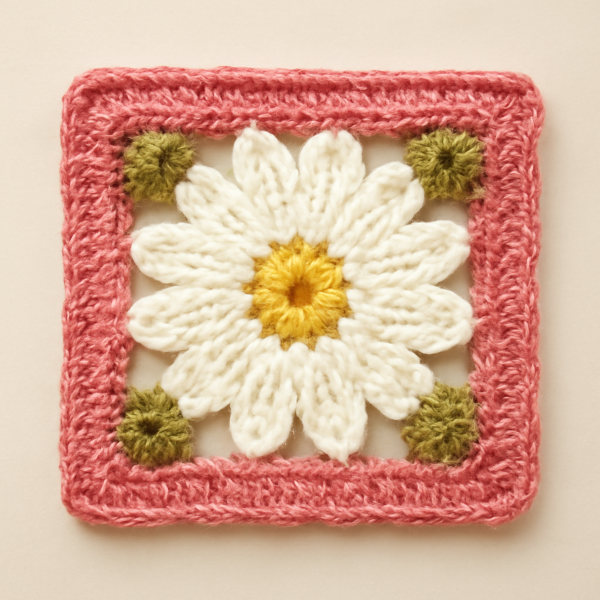Daisy Crochet Square: Charming Floral Delight for Your Crafts