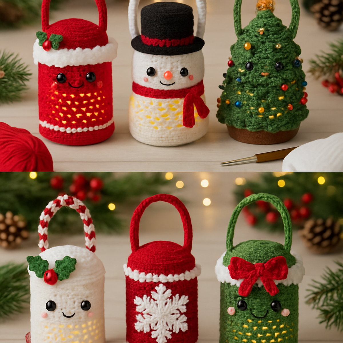 Cozy Christmas Crochet Lanterns: Full Free Pattern Inside!