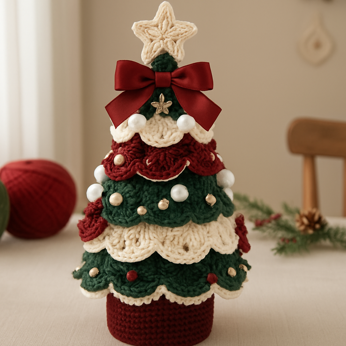 Cozy Layered Scallop Christmas Tree Pattern for a Joyful Holiday