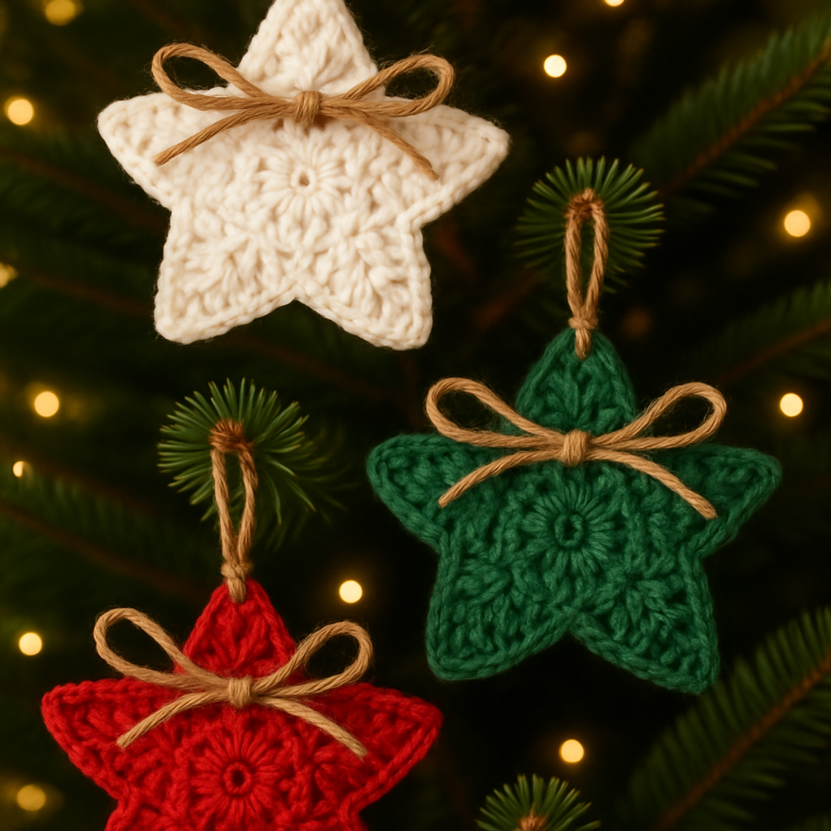 Cozy Rustic Crochet Christmas Star Ornaments to Adorn Your Tree