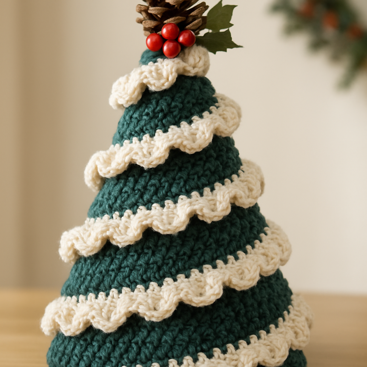 Cozy Rustic Scalloped Crochet Christmas Tree Pattern