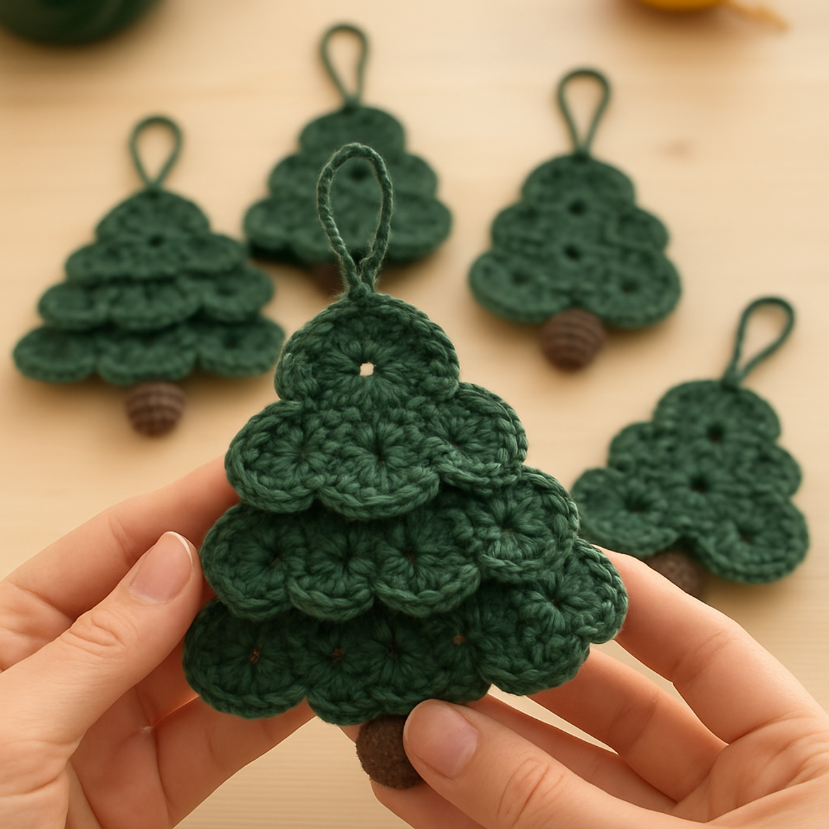 Charming Scalloped Crochet Christmas Tree Ornament Joy