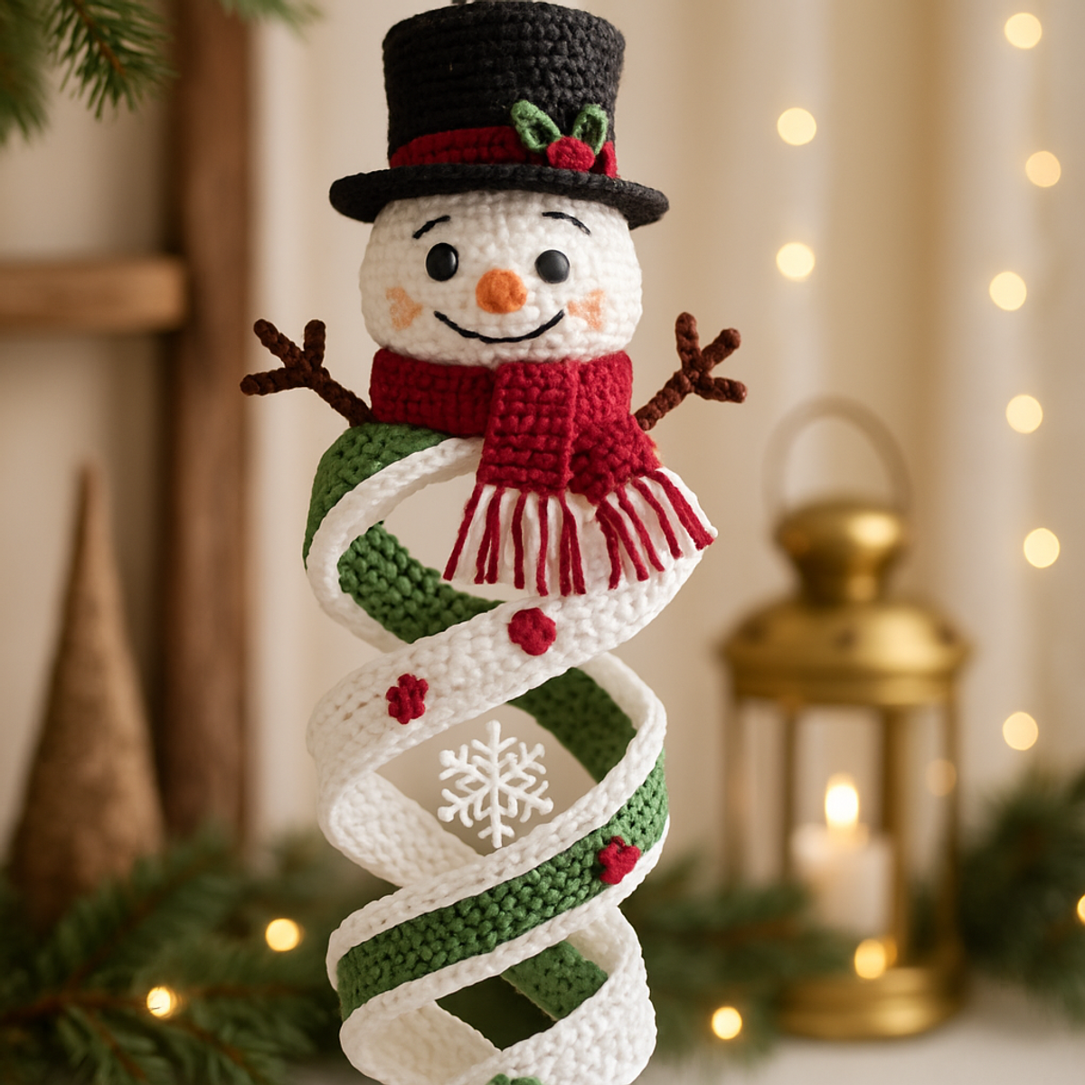 Cozy Snowman Spiral Christmas Hanger: A Delightful Decor Craft
