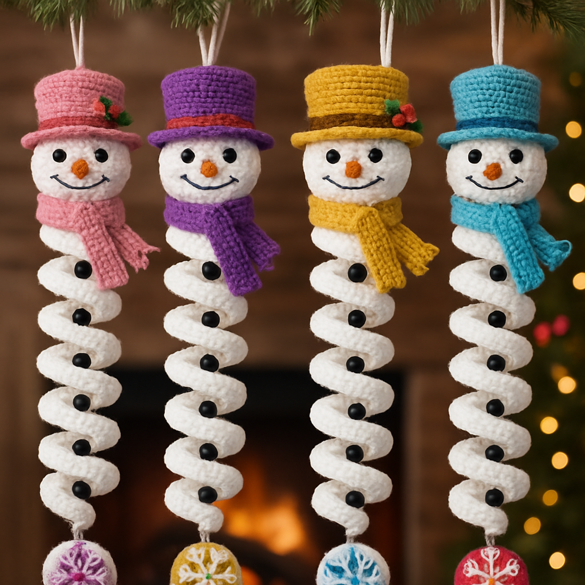 Cozy Spiral Snowman Ornament: Quick Crochet Delight!