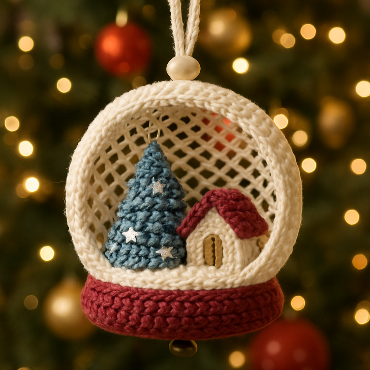 Crochet a Charming Snow Globe with Open Diamond Lattice 🎄🧶