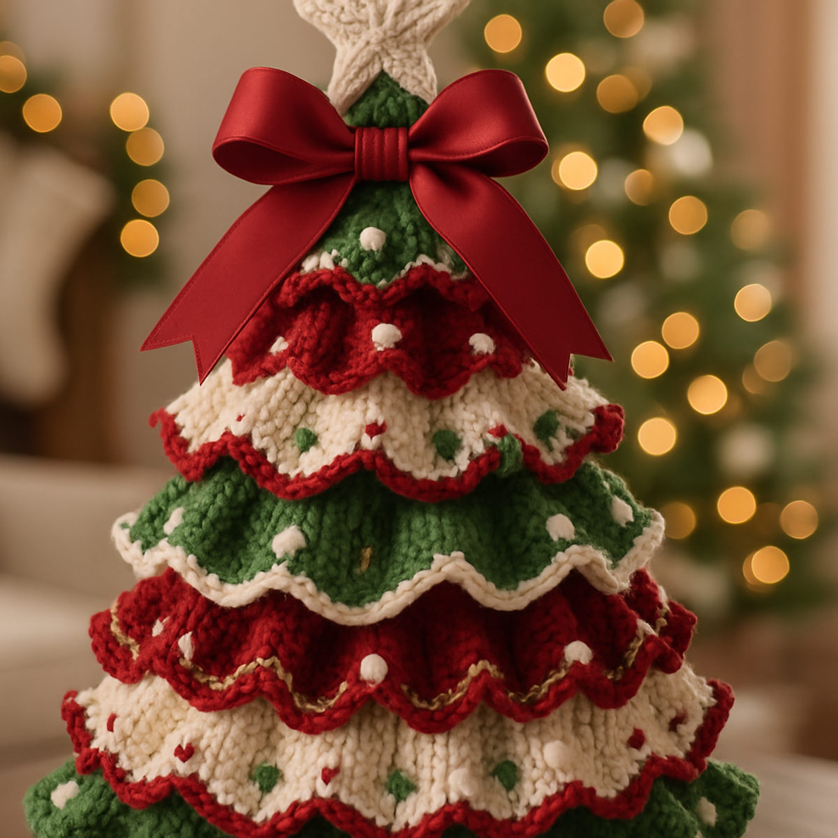 Charming Ruffle Crochet Christmas Tree Pattern with Layers