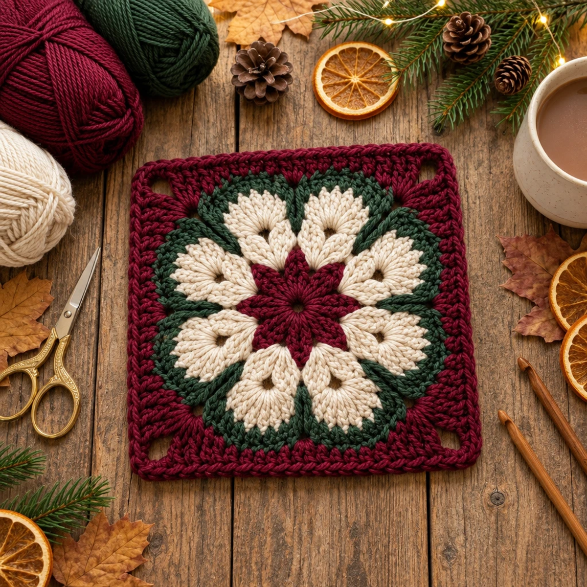 Cozy Autumn Floral Crochet Granny Square for Beginners article image 4