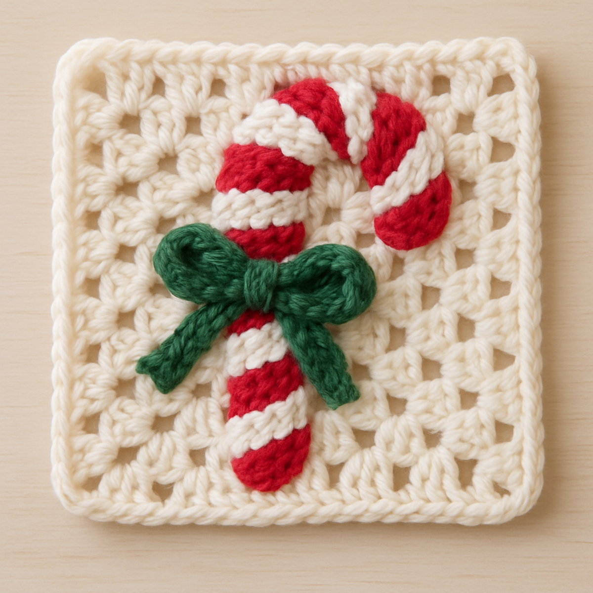 Cozy Christmas Candy Cane Granny Square Tutorial