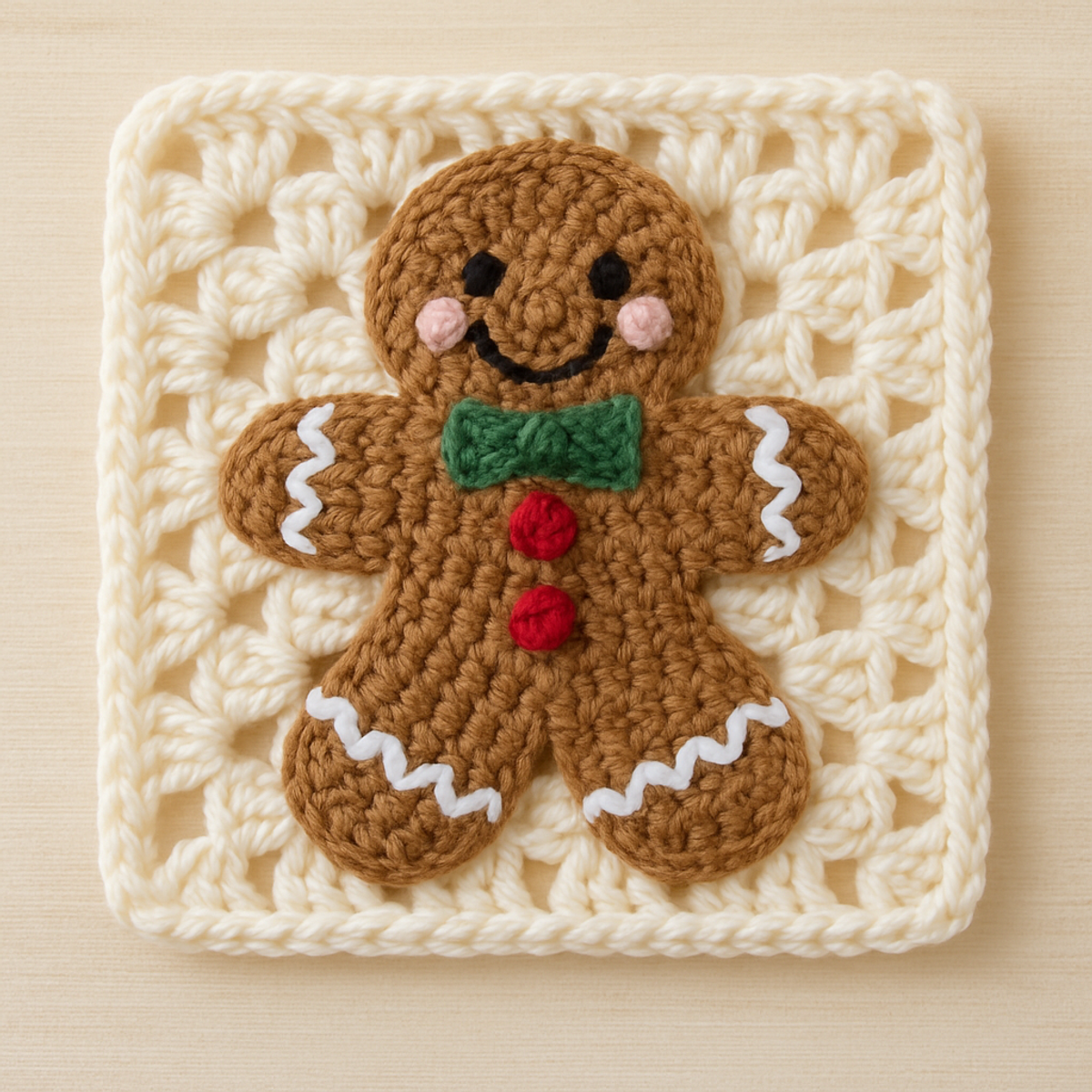 Cozy Christmas Gingerbread Man Granny Square Pattern