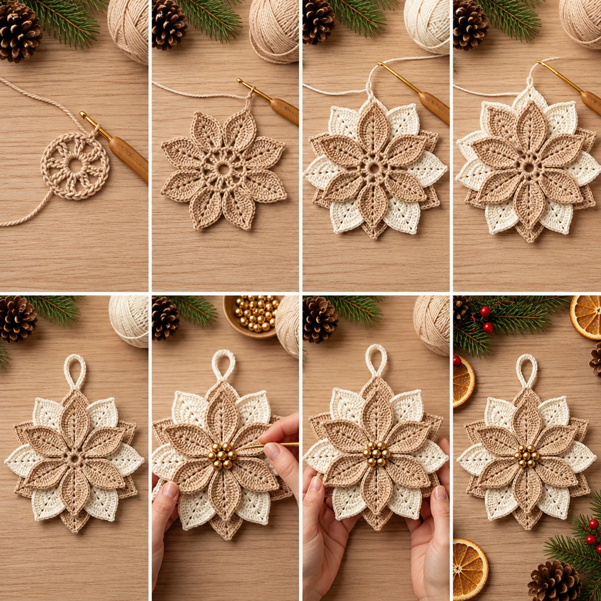 Cozy Christmas Poinsettia Crochet Ornament Tutorial article image 3