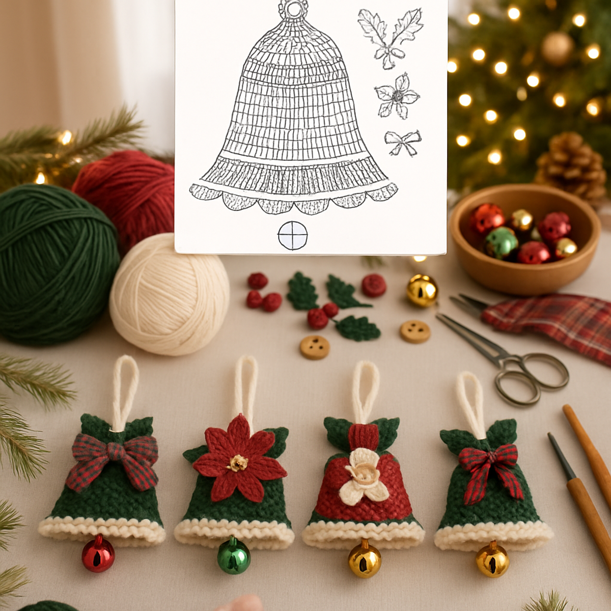 Cozy Crochet Christmas Bell Ornaments: Easy & Festive Fun