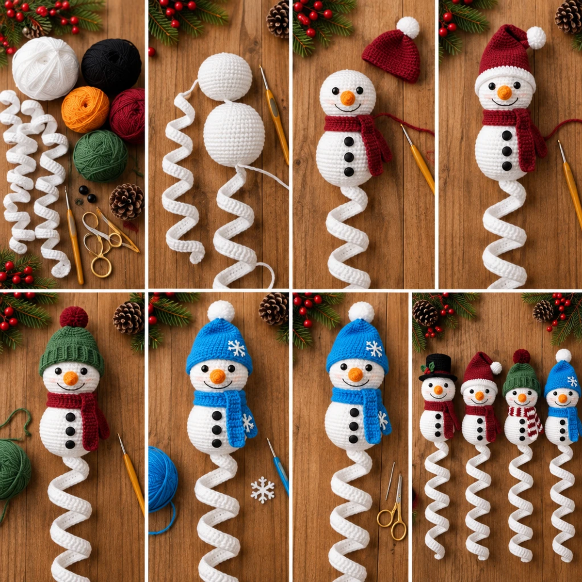 Cozy Crochet Snowman Spiral Ornament: A Whimsical Delight article image 3